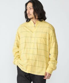 SHIPS / シップス シャツ・ブラウス | SHIPS: コットン シルク ペールチェック バンドカラー ロングスリーブ シャツ