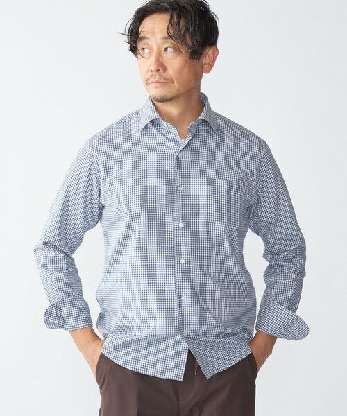 SHIPS / シップス シャツ・ブラウス | SHIPS: SMOOTH TEX ワイドカラー シャツ(ネイビー)