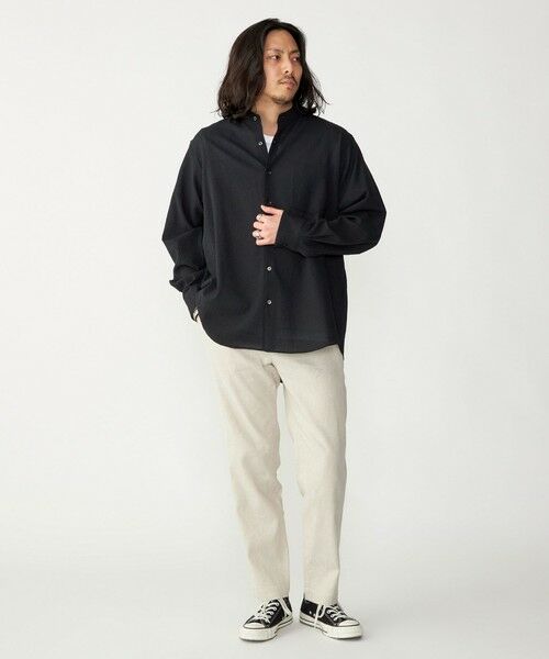 SHIPS / シップス シャツ・ブラウス | SHIPS: エアー サッカー バンドカラー リラックス 長袖 シャツ〈単色／チェック〉 | 詳細1