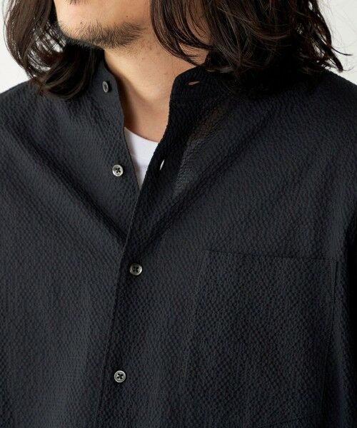 SHIPS / シップス シャツ・ブラウス | SHIPS: エアー サッカー バンドカラー リラックス 長袖 シャツ〈単色／チェック〉 | 詳細5