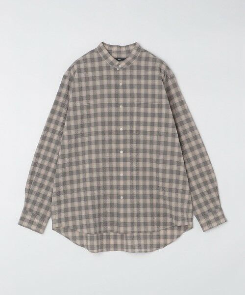 SHIPS / シップス シャツ・ブラウス | SHIPS: エアー サッカー バンドカラー リラックス 長袖 シャツ〈単色／チェック〉 | 詳細13
