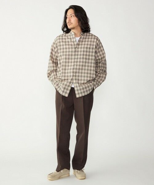 SHIPS / シップス シャツ・ブラウス | SHIPS: エアー サッカー バンドカラー リラックス 長袖 シャツ〈単色／チェック〉 | 詳細8