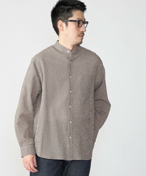 SHIPS / シップス シャツ・ブラウス | SHIPS: エアー サッカー バンドカラー リラックス 長袖 シャツ〈単色／チェック〉 | 詳細20