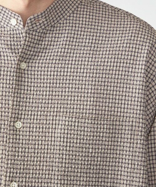 SHIPS / シップス シャツ・ブラウス | SHIPS: エアー サッカー バンドカラー リラックス 長袖 シャツ〈単色／チェック〉 | 詳細24