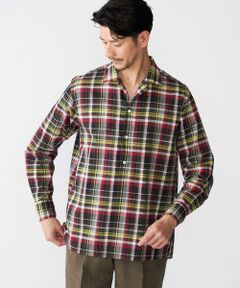 SHIPS / シップス シャツ・ブラウス | SHIPS: オープンカラー コットン リネン マドラスチェック プルオーバー シャツ オリーブ