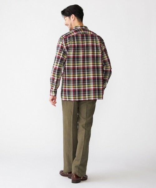 SHIPS / シップス シャツ・ブラウス | SHIPS: オープンカラー コットン リネン マドラスチェック プルオーバー シャツ オリーブ | 詳細10
