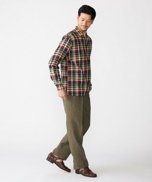 SHIPS / シップス シャツ・ブラウス | SHIPS: オープンカラー コットン リネン マドラスチェック プルオーバー シャツ オリーブ | 詳細11