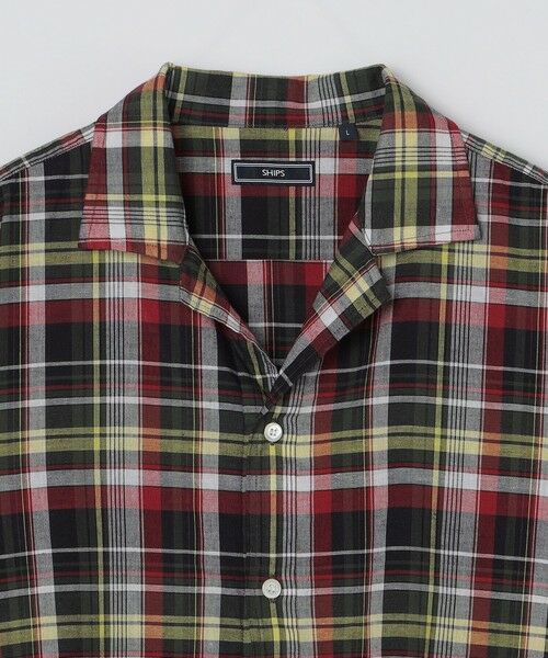 SHIPS / シップス シャツ・ブラウス | SHIPS: オープンカラー コットン リネン マドラスチェック プルオーバー シャツ オリーブ | 詳細14