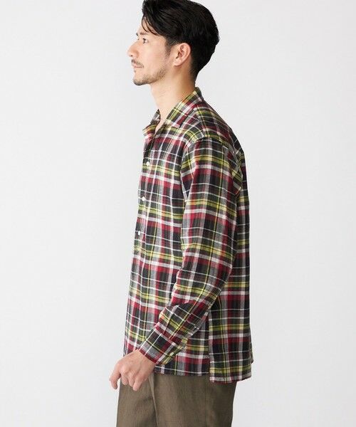 SHIPS / シップス シャツ・ブラウス | SHIPS: オープンカラー コットン リネン マドラスチェック プルオーバー シャツ オリーブ | 詳細2