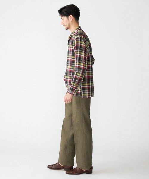 SHIPS / シップス シャツ・ブラウス | SHIPS: オープンカラー コットン リネン マドラスチェック プルオーバー シャツ オリーブ | 詳細9