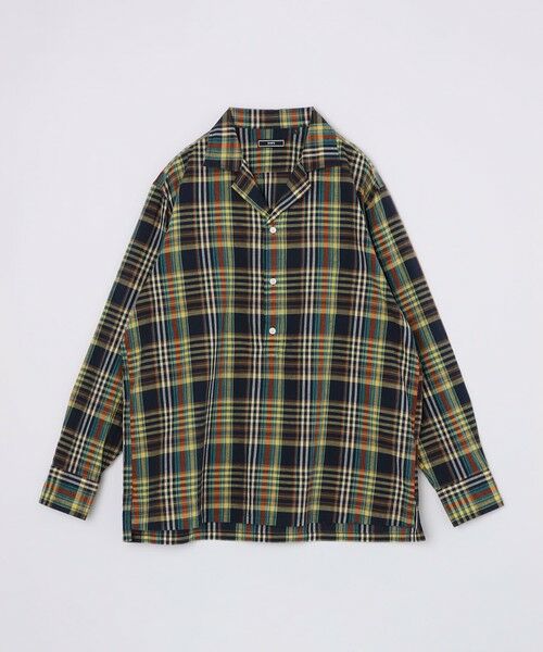 SHIPS / シップス シャツ・ブラウス | SHIPS: オープンカラー コットン リネン マドラスチェック プルオーバー シャツ ブルー | 詳細9