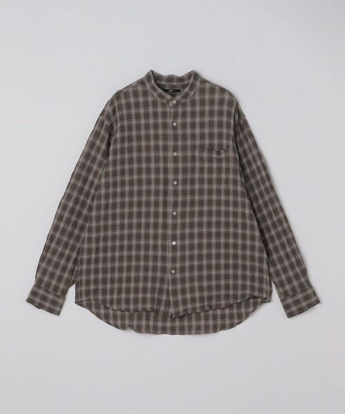 SHIPS / シップス シャツ・ブラウス | SHIPS: エアー サッカー リラックス バンドカラー シャツ(ブラウン)