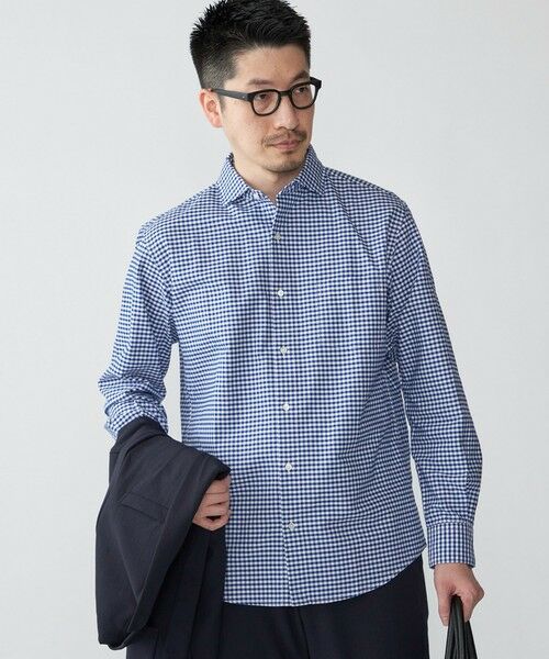 SHIPS / シップス シャツ・ブラウス | SHIPS: ワイドカラー ネイビー バリエーション チェック シャツ(ブルー)