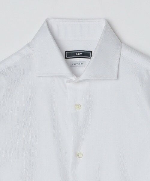 SHIPS / シップス シャツ・ブラウス | SHIPS: イージーアイロン ヘリンボーン ホリゾンタルカラー シャツ | 詳細3