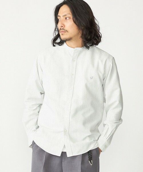 SHIPS / シップス シャツ・ブラウス | 【WEB限定】SHIPS: 防シワ・吸水速乾 Drymix(R) ワンポイントロゴバンドカラーシャツ(ダークグレー)