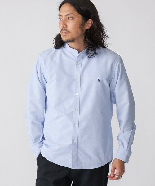 SHIPS / シップス シャツ・ブラウス | 【WEB限定】SHIPS: 防シワ・吸水速乾 Drymix(R) ワンポイントロゴバンドカラーシャツ(ライトブルー)