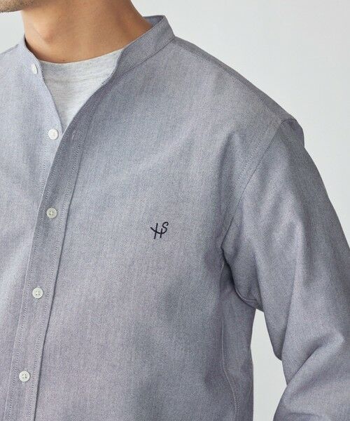 SHIPS / シップス シャツ・ブラウス | 【WEB限定】SHIPS: 防シワ・吸水速乾 Drymix(R) ワンポイントロゴバンドカラーシャツ(ネイビー)