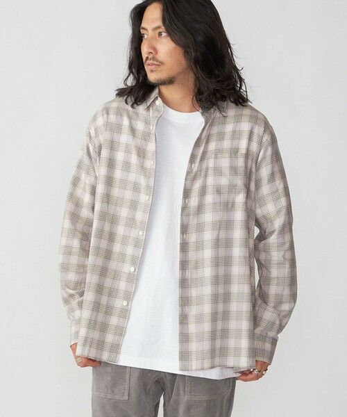 SHIPS / シップス シャツ・ブラウス | SHIPS: コットン ウール リラックス チェックシャツ(オフホワイト)