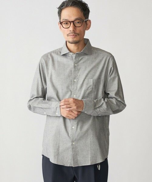 SHIPS / シップス シャツ・ブラウス | SHIPS: セミワイド ソリッド ネルシャツ(グレー)