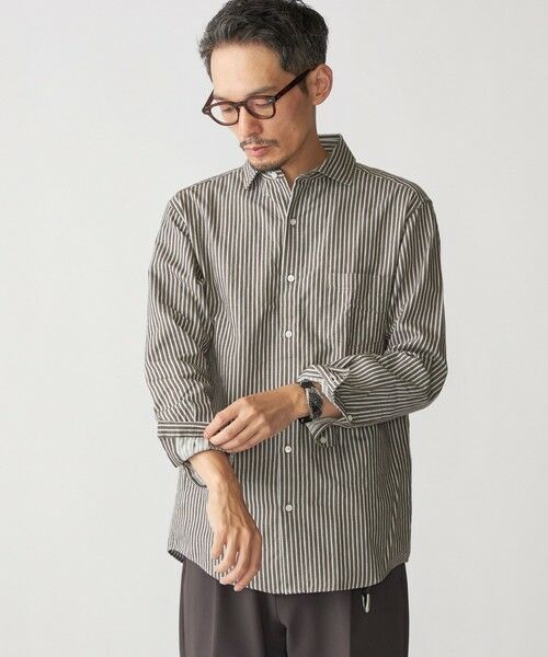 SHIPS / シップス シャツ・ブラウス | SHIPS: セミワイド ギンガム/ストライプ ビエラ シャツ(ベージュ)