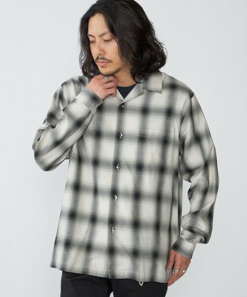 SHIPS / シップス シャツ・ブラウス | SHIPS: オンブレ チェック オープンカラー シャツ | 詳細2