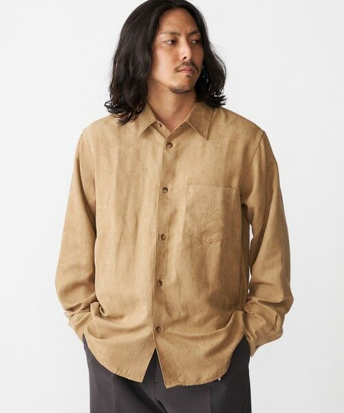 SHIPS / シップス シャツ・ブラウス | BENCH MARKING SHIRT: レギュラーカラー ポリエステル フェイクスエード シャツ(ベージュ)