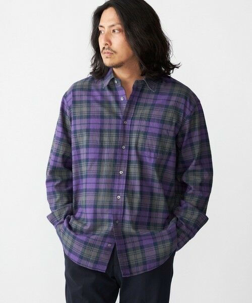 SHIPS / シップス シャツ・ブラウス | SHIPS: コットンビエラ チェック レギュラーカラー シャツ(バイオレット)