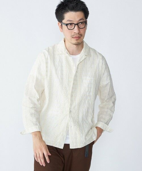 SHIPS / シップス シャツ・ブラウス | SHIPS: エンブロイダリー オープンカラー ロングスリーブ シャツ(ベージュ)