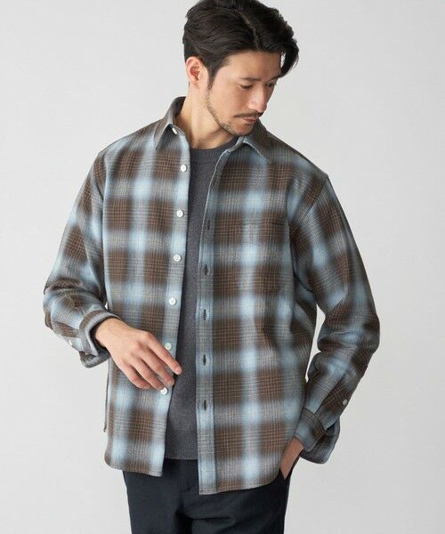 SHIPS / シップス シャツ・ブラウス | SHIPS: Shuttle notes レギュラーカラー オンブレチェック 長袖 ネルシャツ | 詳細6