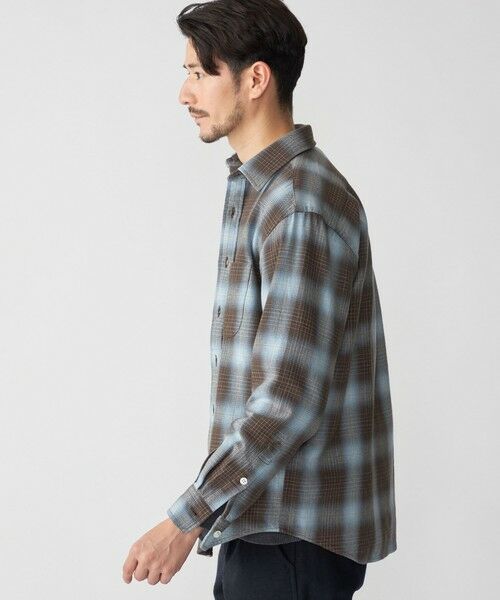 SHIPS / シップス シャツ・ブラウス | SHIPS: Shuttle notes レギュラーカラー オンブレチェック 長袖 ネルシャツ | 詳細7