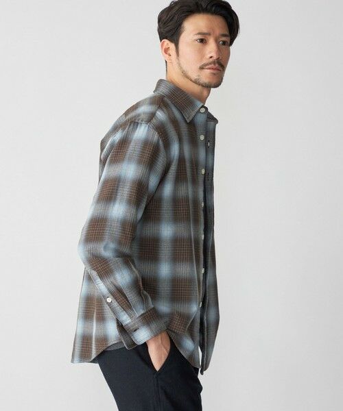 SHIPS / シップス シャツ・ブラウス | SHIPS: Shuttle notes レギュラーカラー オンブレチェック 長袖 ネルシャツ | 詳細9