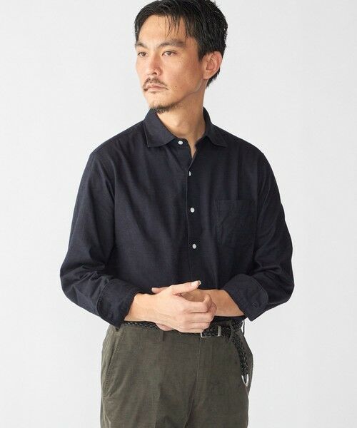 SHIPS / シップス シャツ・ブラウス | SHIPS: ワイドカラー ネル シャツ(ネイビー)