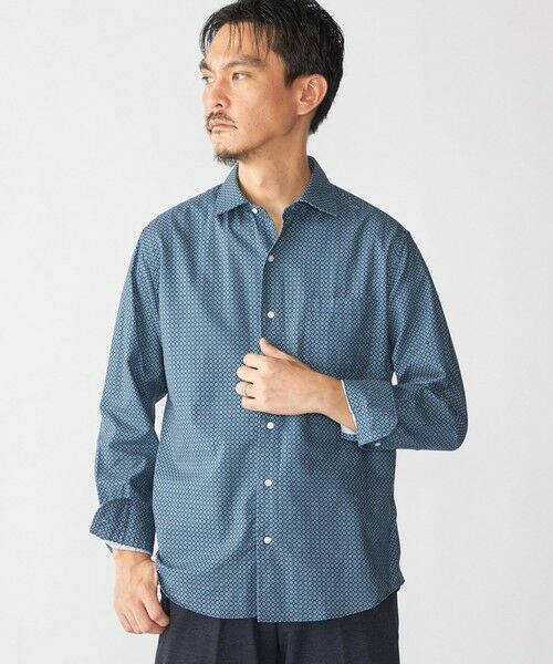 SHIPS / シップス シャツ・ブラウス | SHIPS: プリント ワイドカラー シャツ(ロイヤルブルー)