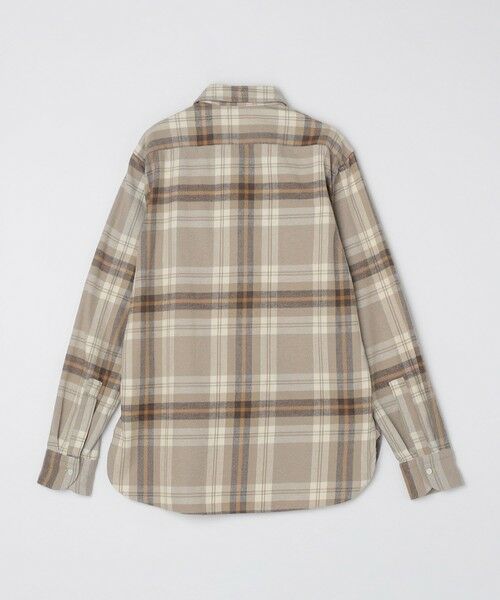 SHIPS / シップス シャツ・ブラウス | GUY ROVER: コットンフランネル ブラウン/ベージュ チェック ワイドカラー シャツ | 詳細1