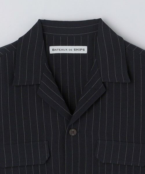 SHIPS / シップス シャツ・ブラウス | BATEAUX DE SHIPS: ウール リネン ストライプ オープンカラー シャツ | 詳細2