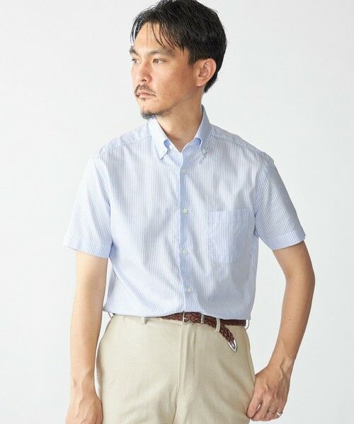 SHIPS / シップス シャツ・ブラウス | SHIPS: ショート スリーブ パナマ ロンドンストライプ シャツ(ライトブルー)