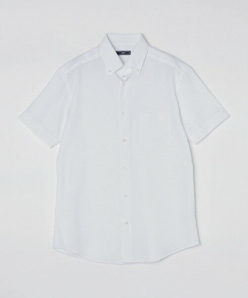 SHIPS / シップス シャツ・ブラウス | SHIPS: カラミ織り ボタンダウン 無地 半袖 シャツ | 詳細3