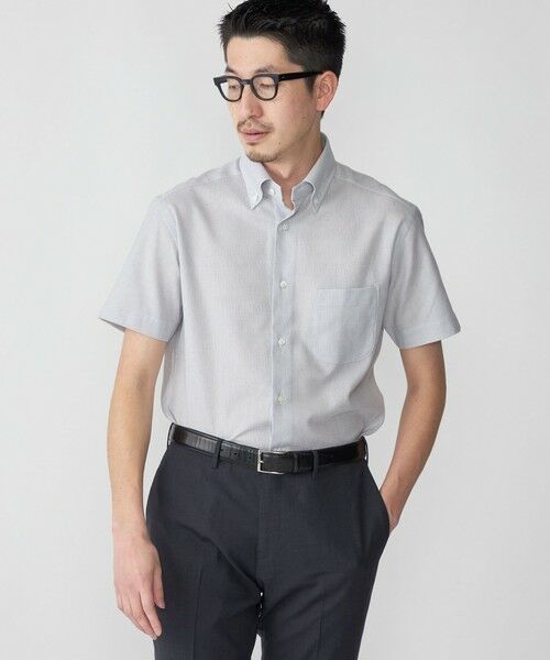 SHIPS / シップス シャツ・ブラウス | SHIPS: カラミ織り ボタンダウン 無地 半袖 シャツ | 詳細5