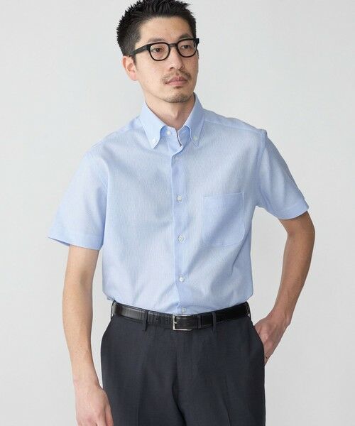 SHIPS / シップス シャツ・ブラウス | SHIPS: カラミ織り ボタンダウン 無地 半袖 シャツ | 詳細9