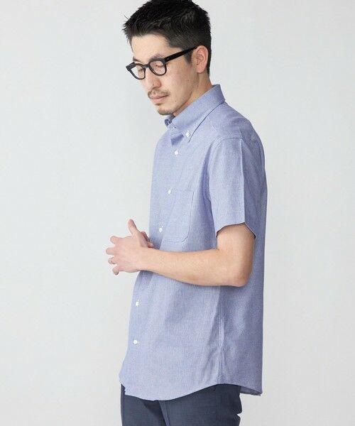 SHIPS / シップス シャツ・ブラウス | SHIPS: カラミ織り ボタンダウン 無地 半袖 シャツ | 詳細15