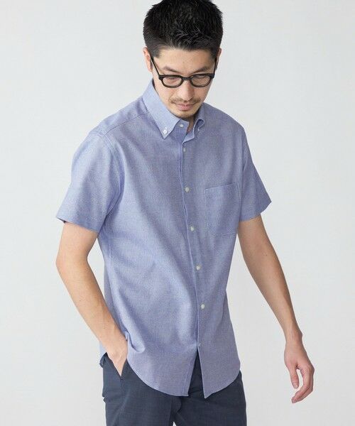 SHIPS / シップス シャツ・ブラウス | SHIPS: カラミ織り ボタンダウン 無地 半袖 シャツ | 詳細18