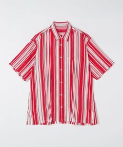 SHIPS / シップス シャツ・ブラウス | BATEAUX DE SHIPS: リネン ストライプ プリント レギュラーカラー 半袖シャツ