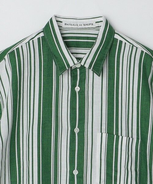 SHIPS / シップス シャツ・ブラウス | BATEAUX DE SHIPS: リネン ストライプ プリント レギュラーカラー 半袖シャツ | 詳細2
