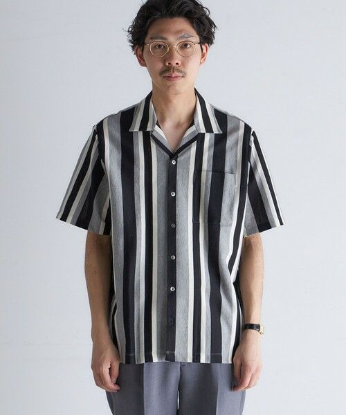 SHIPS / シップス シャツ・ブラウス | SHIPS:  ハニカム ストライプ オープンカラー シャツ | 詳細5