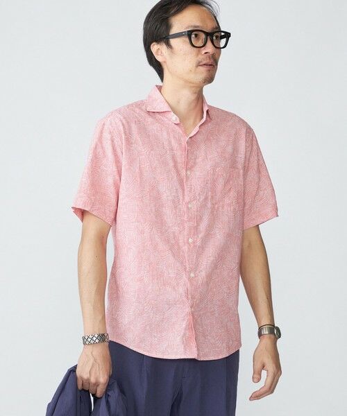 SHIPS / シップス シャツ・ブラウス | SHIPS: コットン/リネン モチーフ プリント ワイドカラー シャツ(レッド)