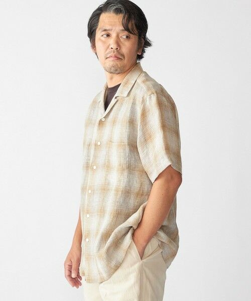 SHIPS / シップス シャツ・ブラウス | Southwick Gate Label: リネン オンブレチェック ショートスリーブ シャツ | 詳細1
