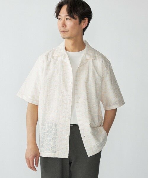 SHIPS / シップス シャツ・ブラウス | SHIPS: オープンカラー エンブロイダリー ショートスリーブ シャツ(ナチュラル)