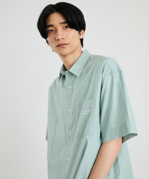 SHIPS / シップス シャツ・ブラウス | City Ambient Products: レギュラーカラー ブロード オーバー シャツ (半袖)(グリーン)