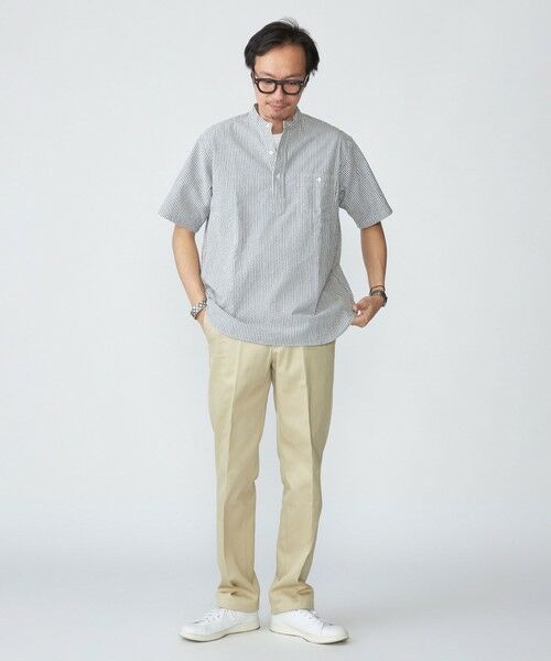 SHIPS / シップス シャツ・ブラウス | SHIPS: シアサッカー プルオーバー バンドカラー ショートスリーブ シャツ | 詳細1