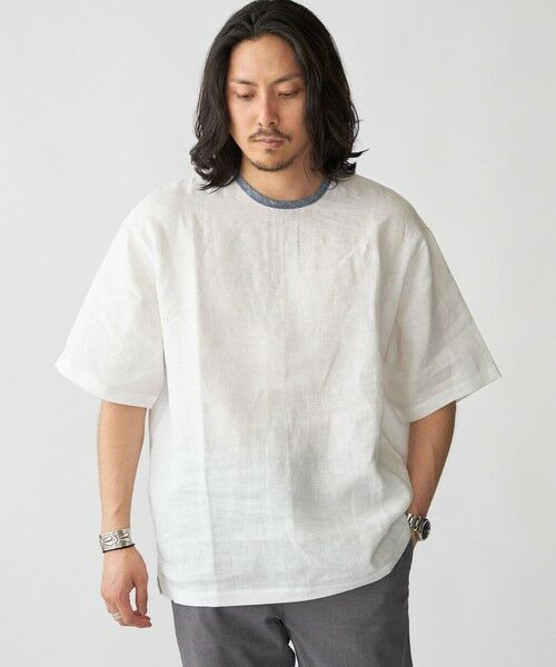 SHIPS / シップス シャツ・ブラウス | SHIPS: Herdmans リネン 2WAY プルオーバー Tシャツ | 詳細3